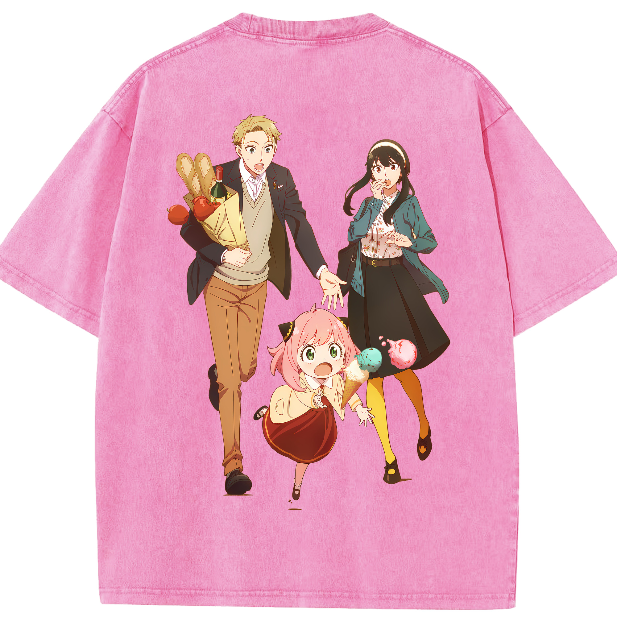 （画像用） SPY×FAMILY间谍家家酒 綿100% ヴィンテージ風 半袖Tシャツ（背面プリント）